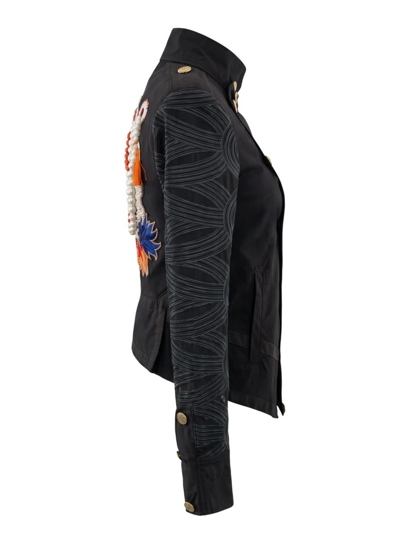 Black Cotton Women Jacket