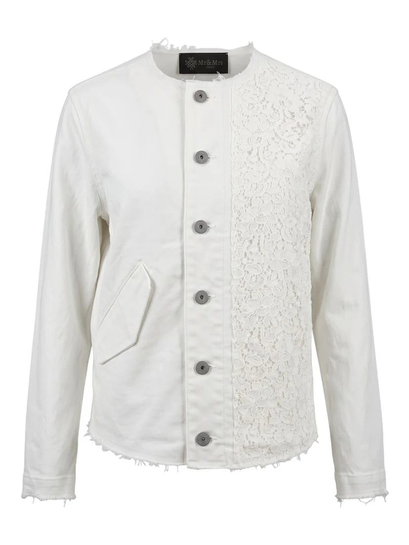 White Cotton Women Jacket