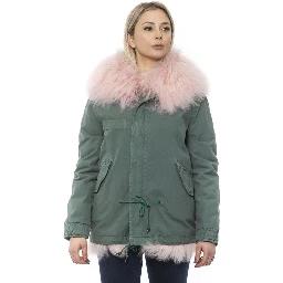 Green Cotton Women Jacket