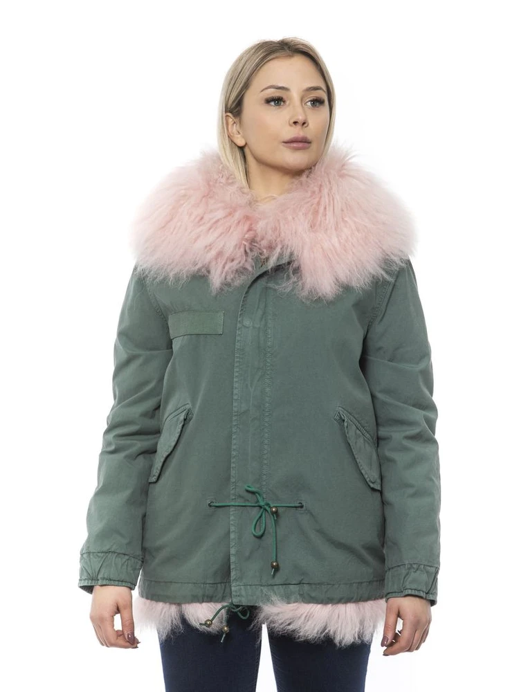 Green Cotton Women Jacket