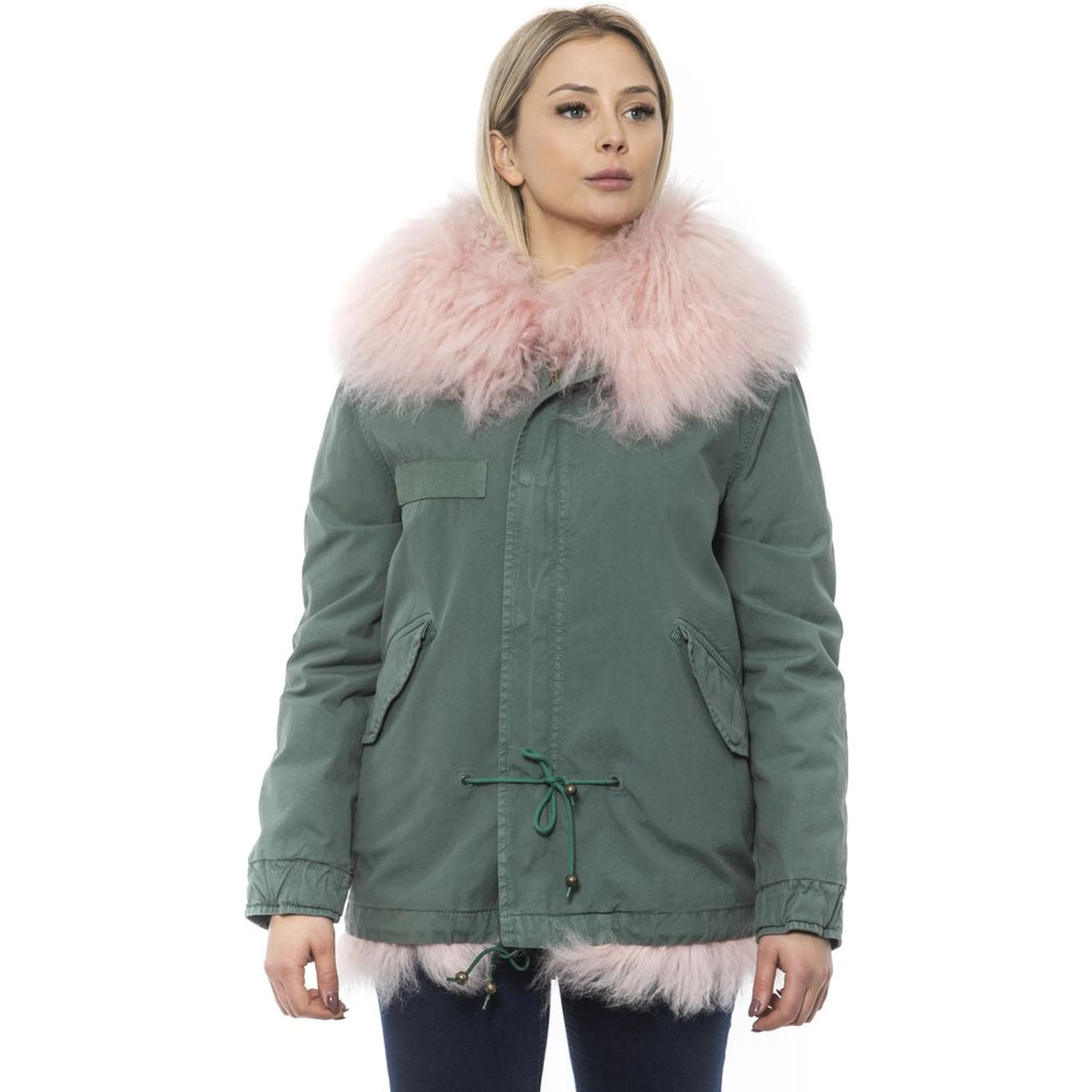 Green Cotton Women Jacket