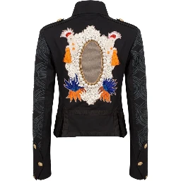 Black Cotton Women Jacket