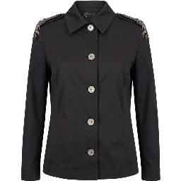 Black Cotton Women Jacket