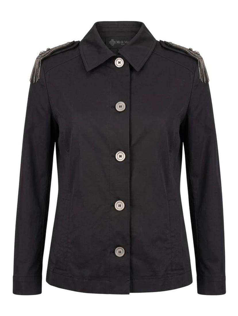 Black Cotton Women Jacket