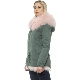 Green Cotton Women Jacket