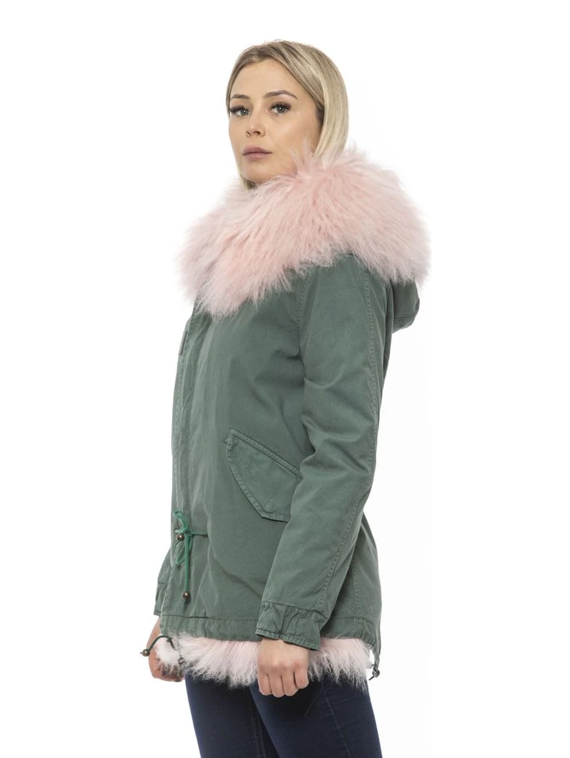 Green Cotton Women Jacket