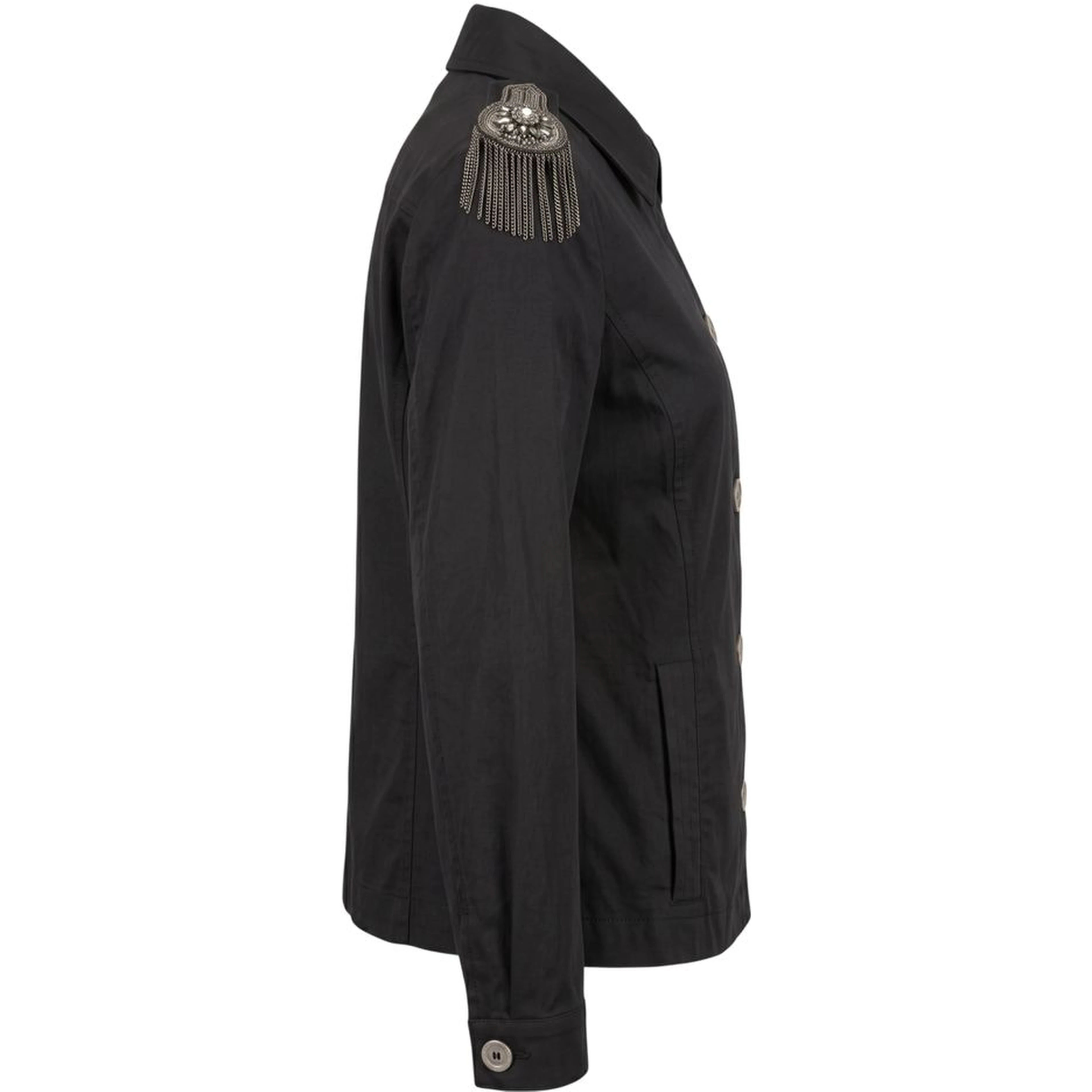 Black Cotton Women Jacket