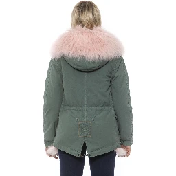 Green Cotton Women Jacket