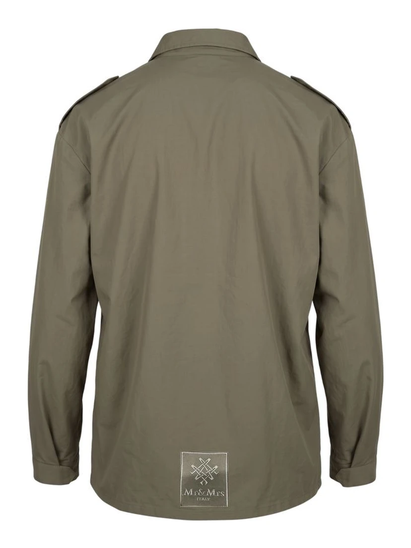 Green Polyurethane Men Jacket