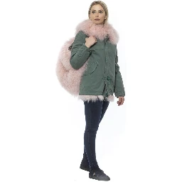 Green Cotton Women Jacket