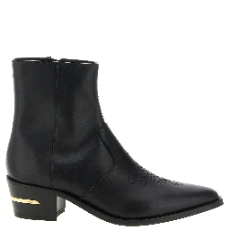 Black Calfskin Ankle Boots