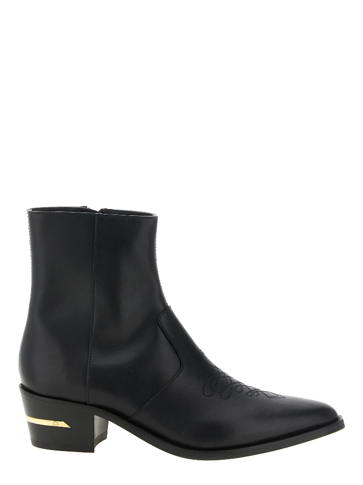 Black Calfskin Ankle Boots