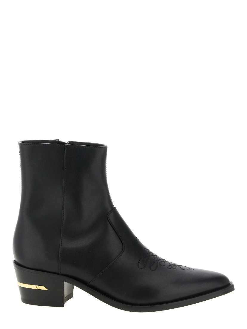 Black Calfskin Ankle Boots