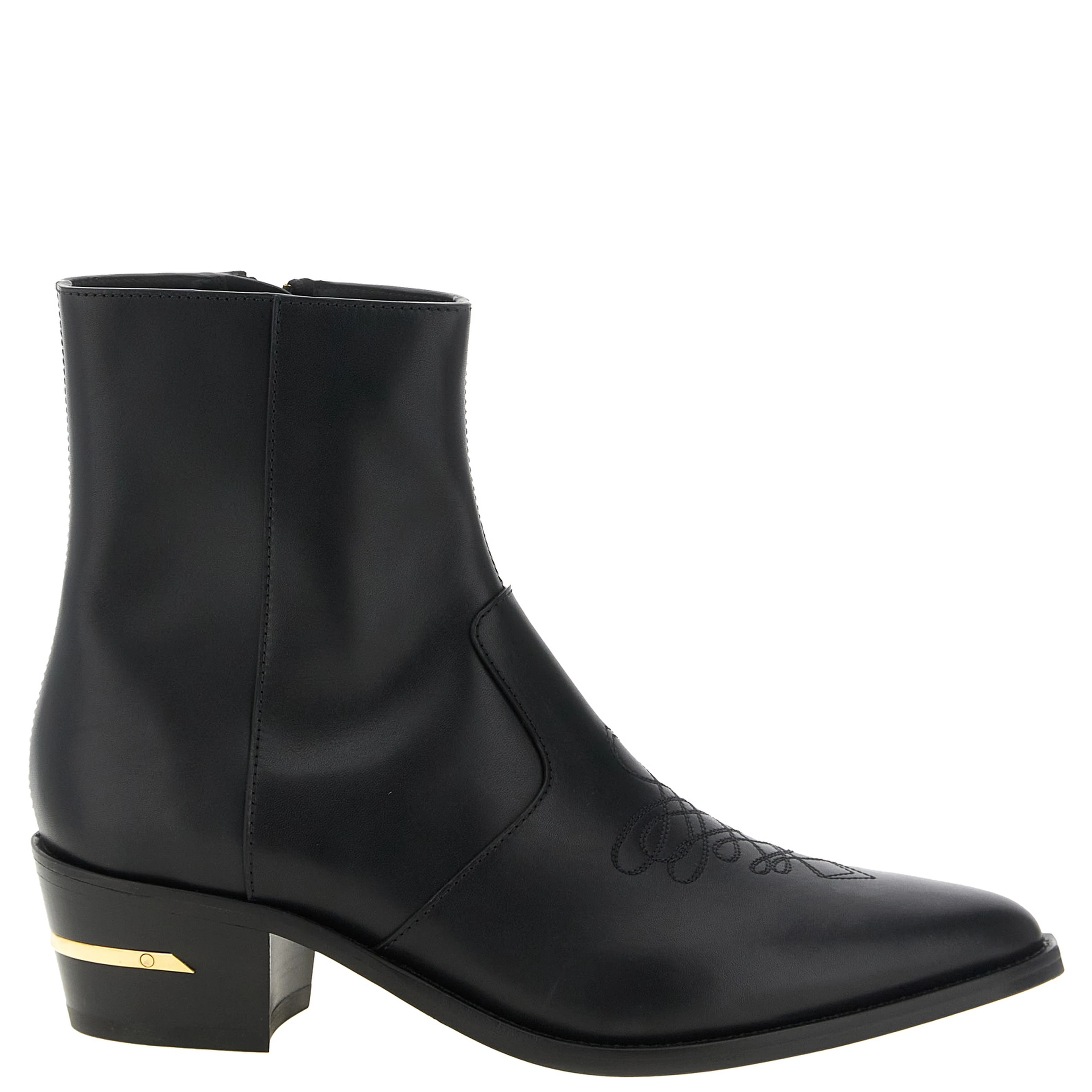 Black Calfskin Ankle Boots