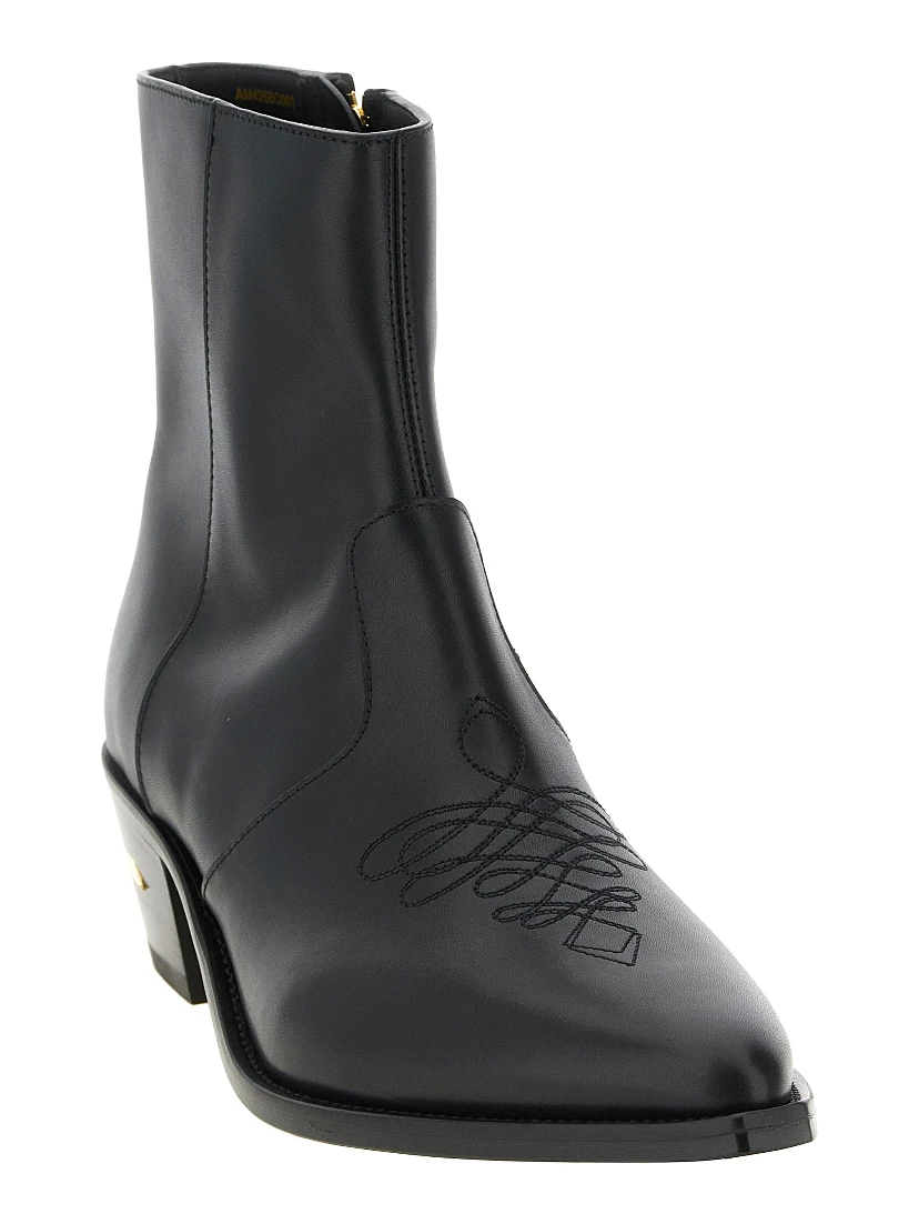 Black Calfskin Ankle Boots