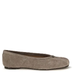 Gray Calf Leather Bos Taurus Ballet Flats
