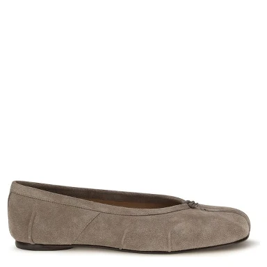 Gray Calf Leather Bos Taurus Ballet Flats
