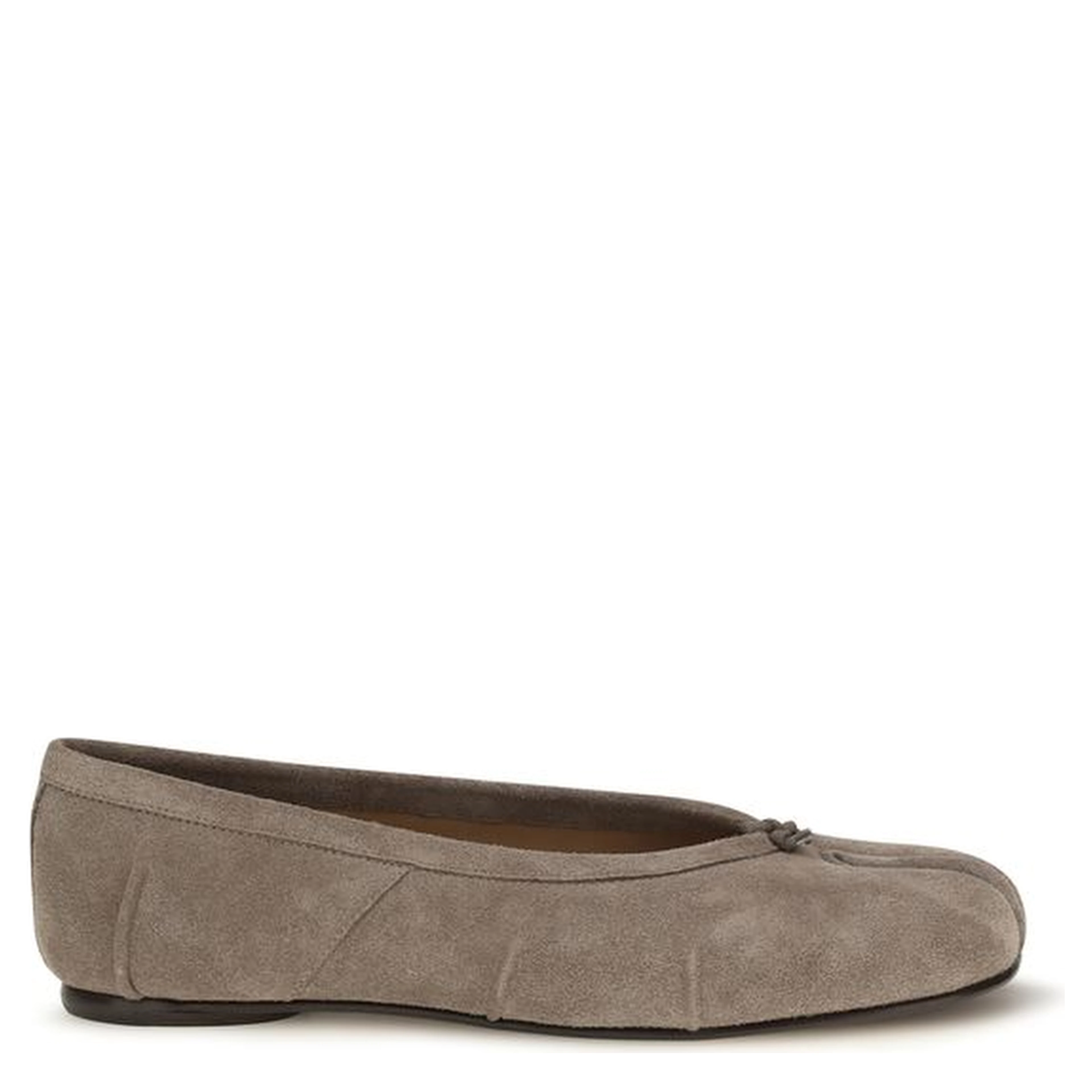 Gray Calf Leather Bos Taurus Ballet Flats