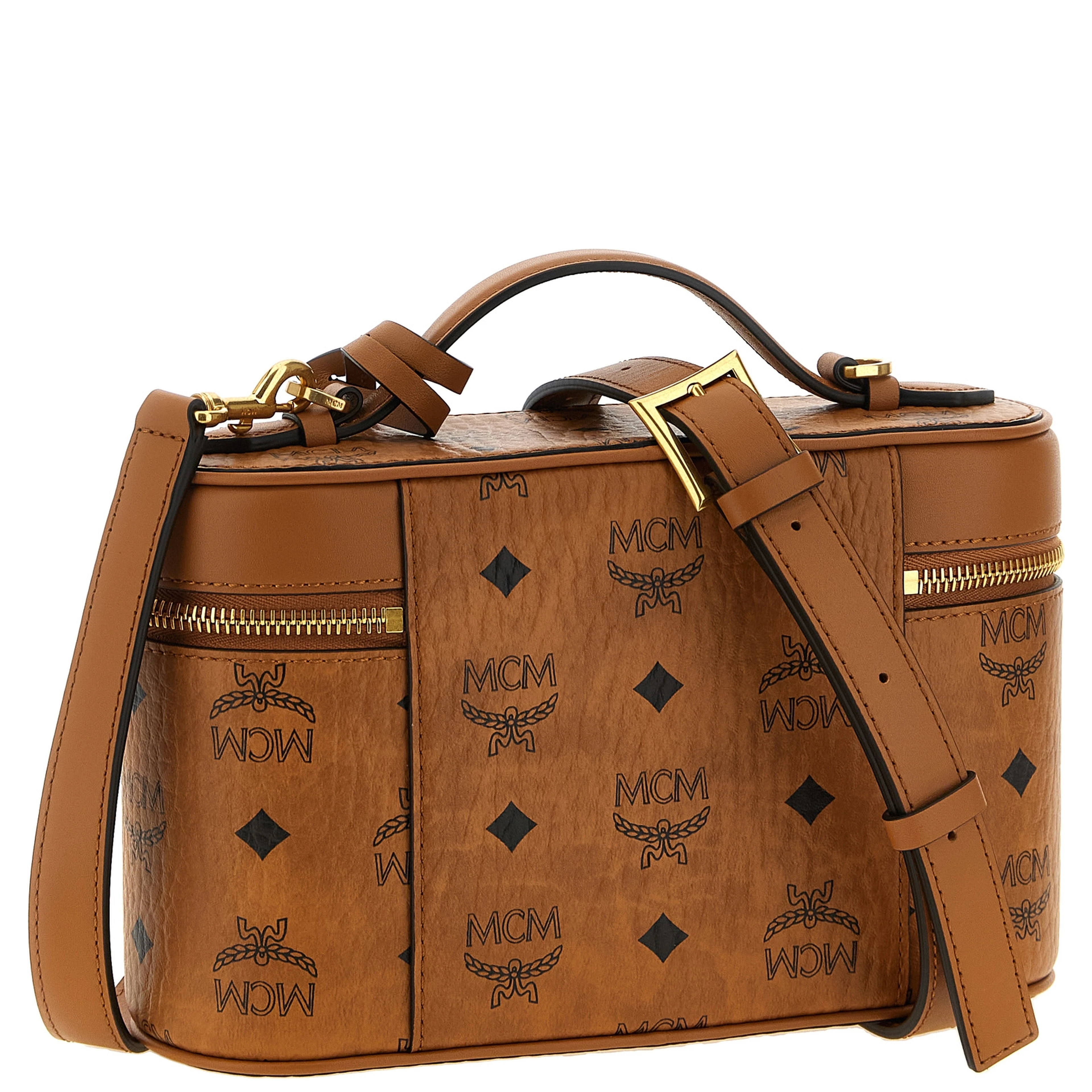 Brown Polyethylene Crossbody Bag