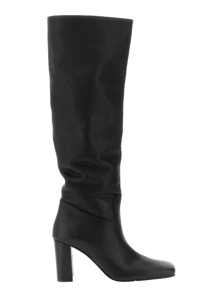 Black Calfskin Over The Knee
