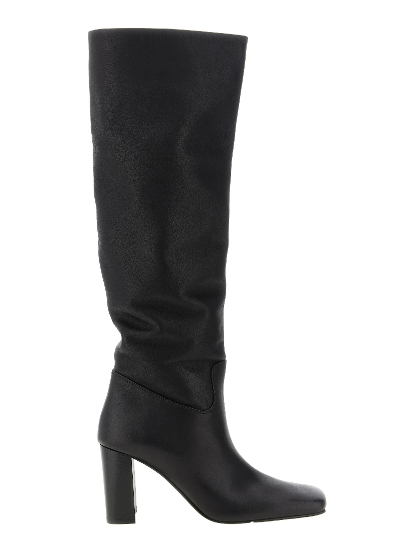 Black Calfskin Over The Knee