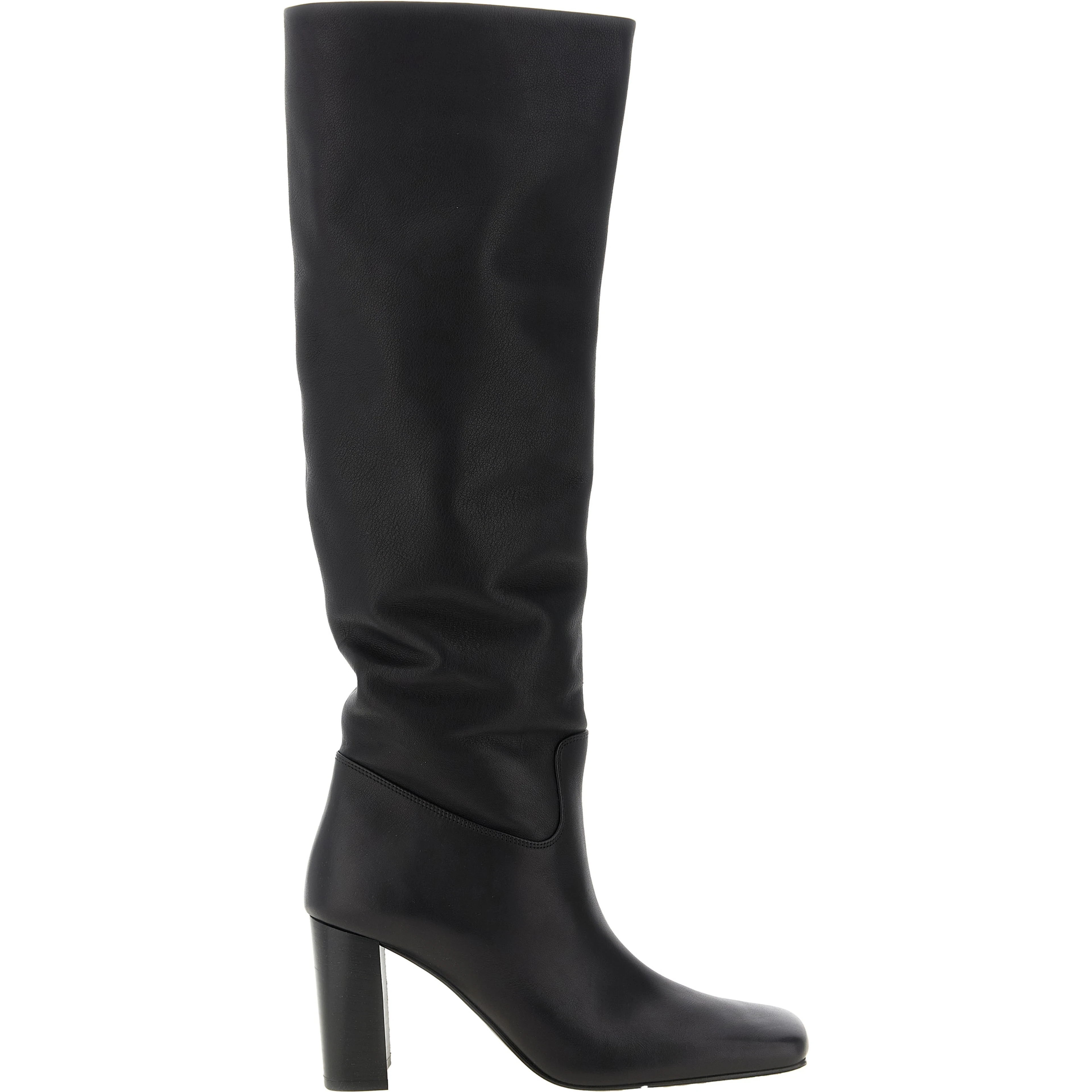 Black Calfskin Over The Knee