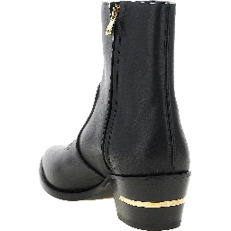 Black Calfskin Ankle Boots
