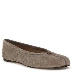 Gray Calf Leather Bos Taurus Ballet Flats