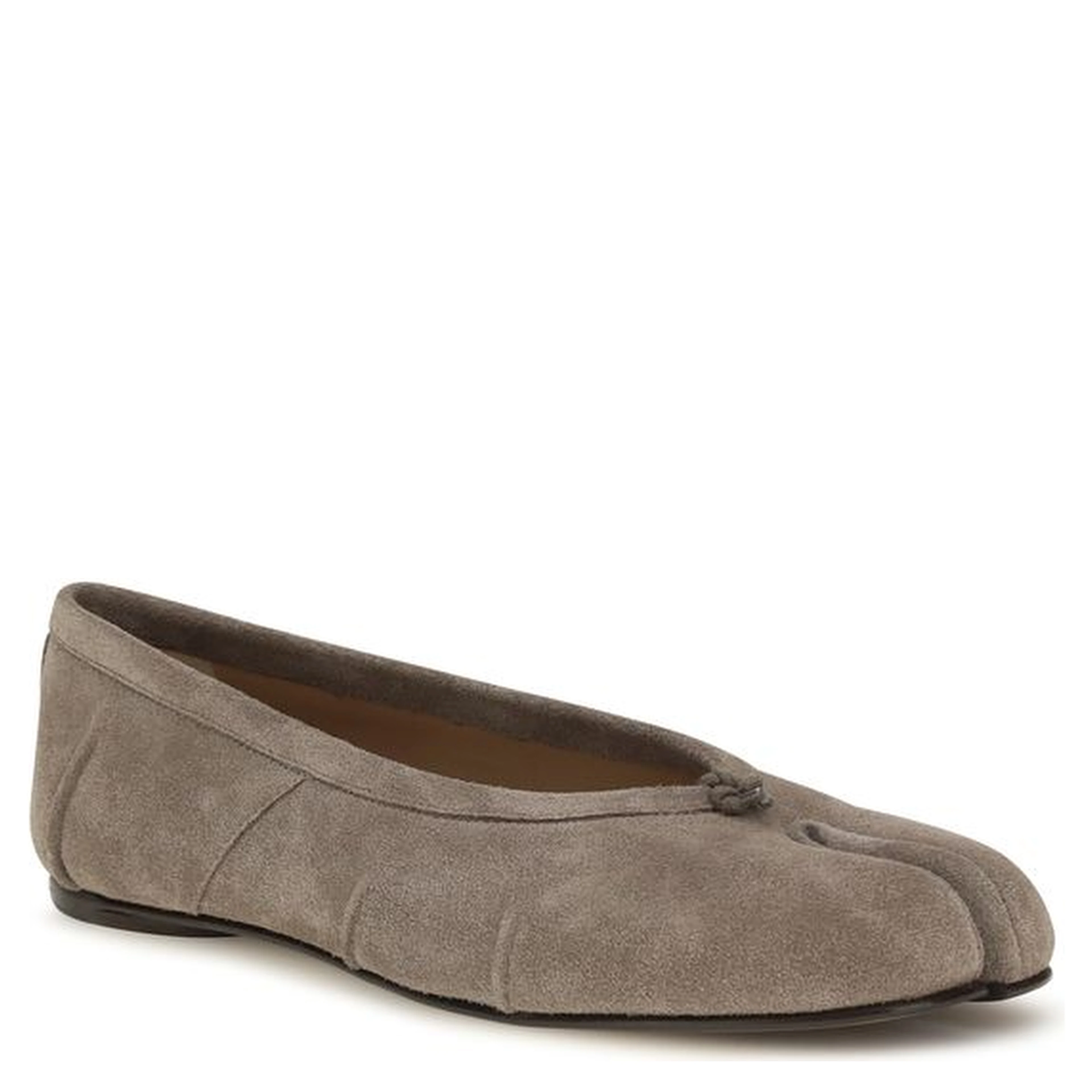 Gray Calf Leather Bos Taurus Ballet Flats