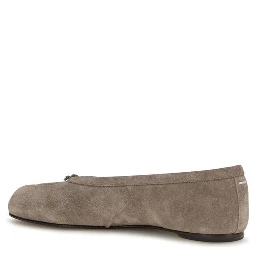 Gray Calf Leather Bos Taurus Ballet Flats