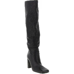 Black Calfskin Over The Knee