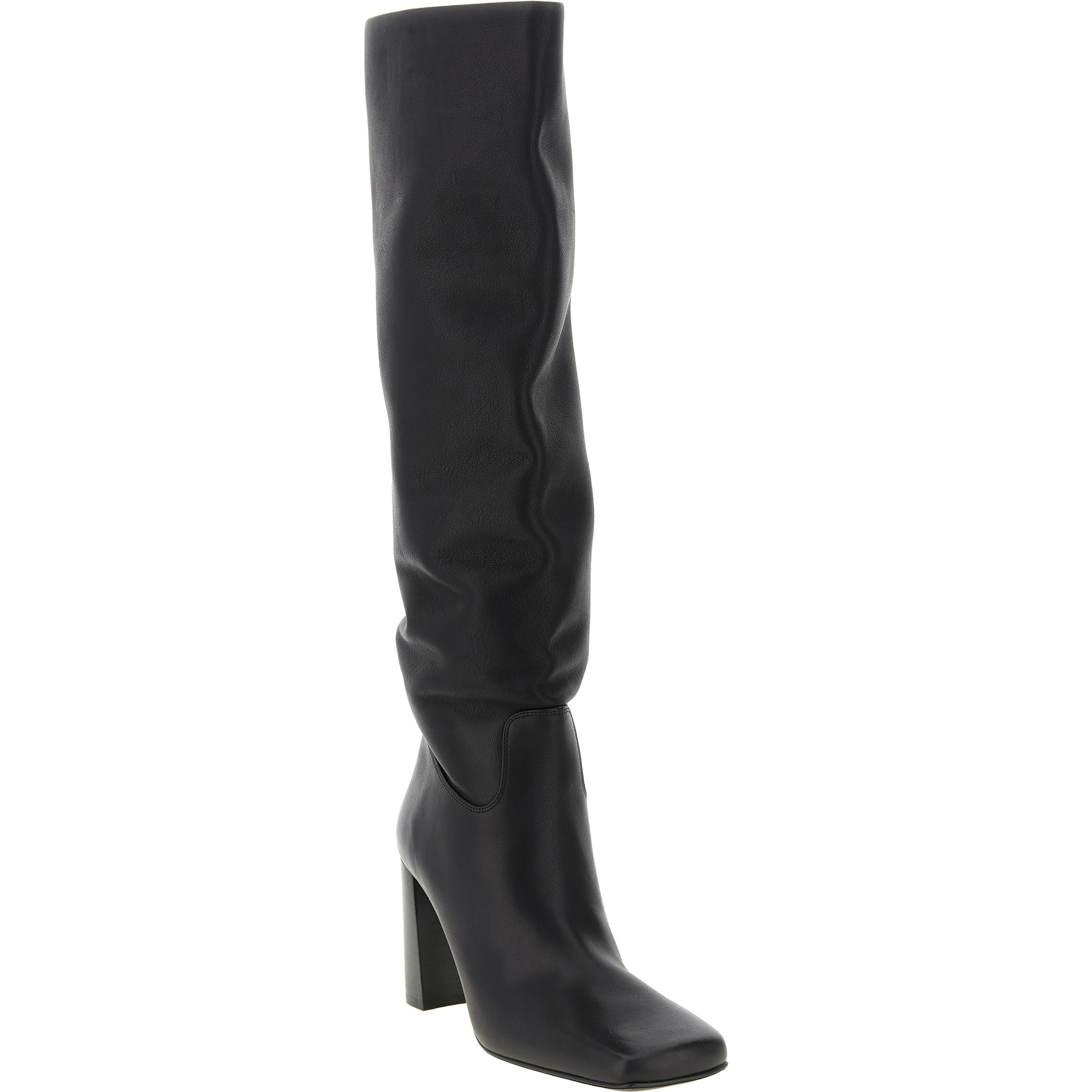 Black Calfskin Over The Knee