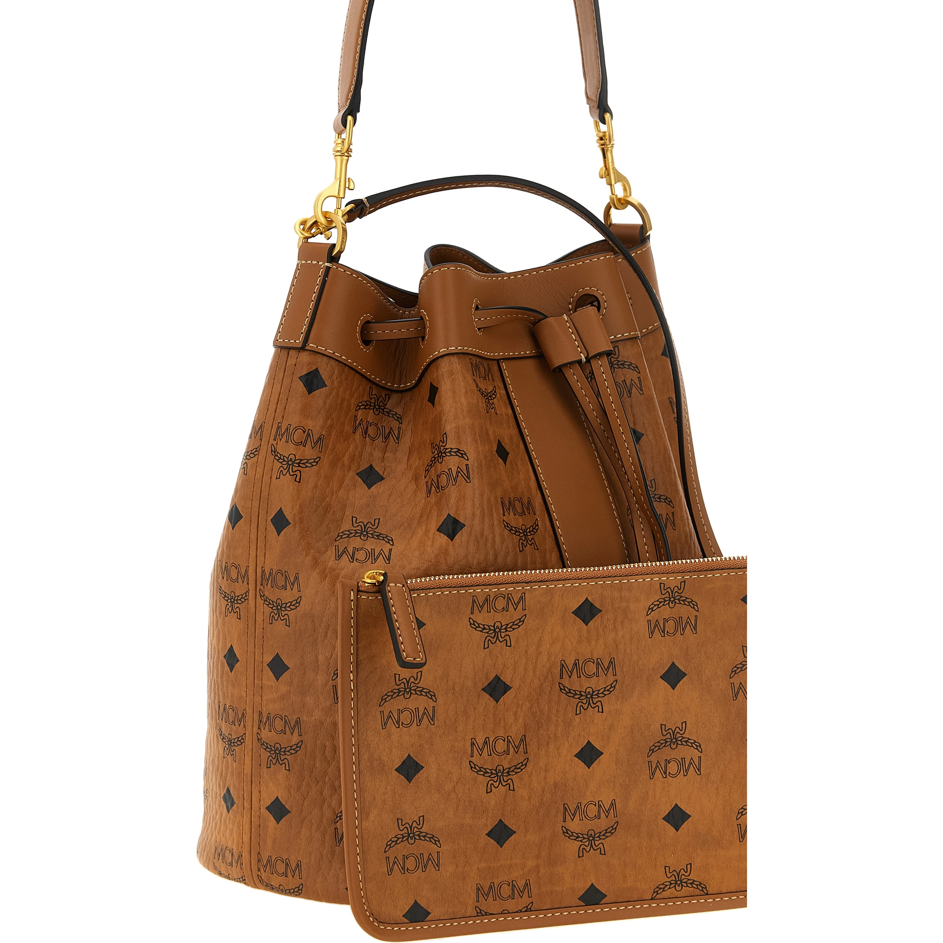 Brown Polyethylene Shoulder Bag