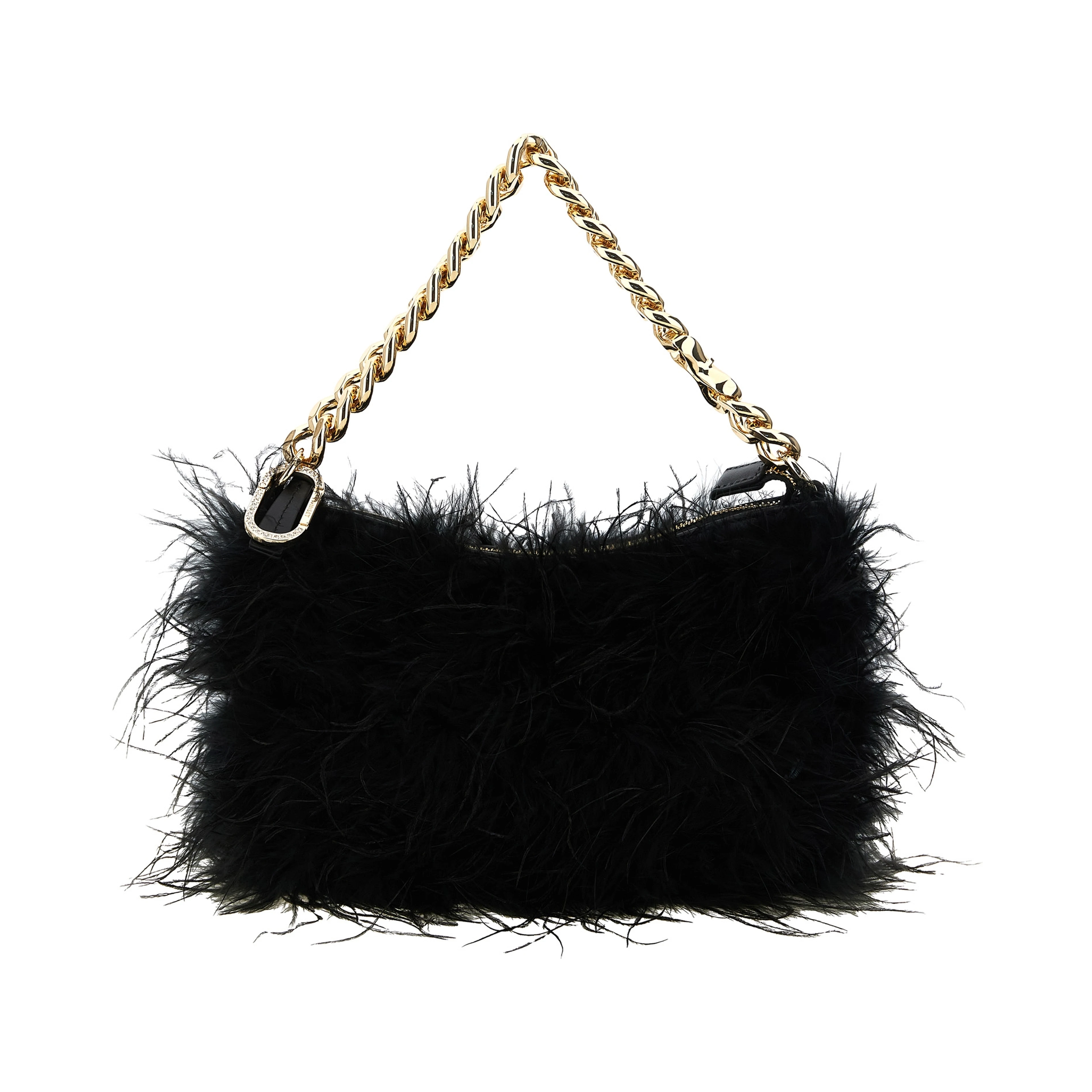 Black Polyester Clutch Bag