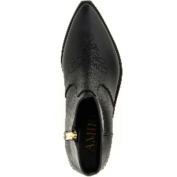 Black Calfskin Ankle Boots