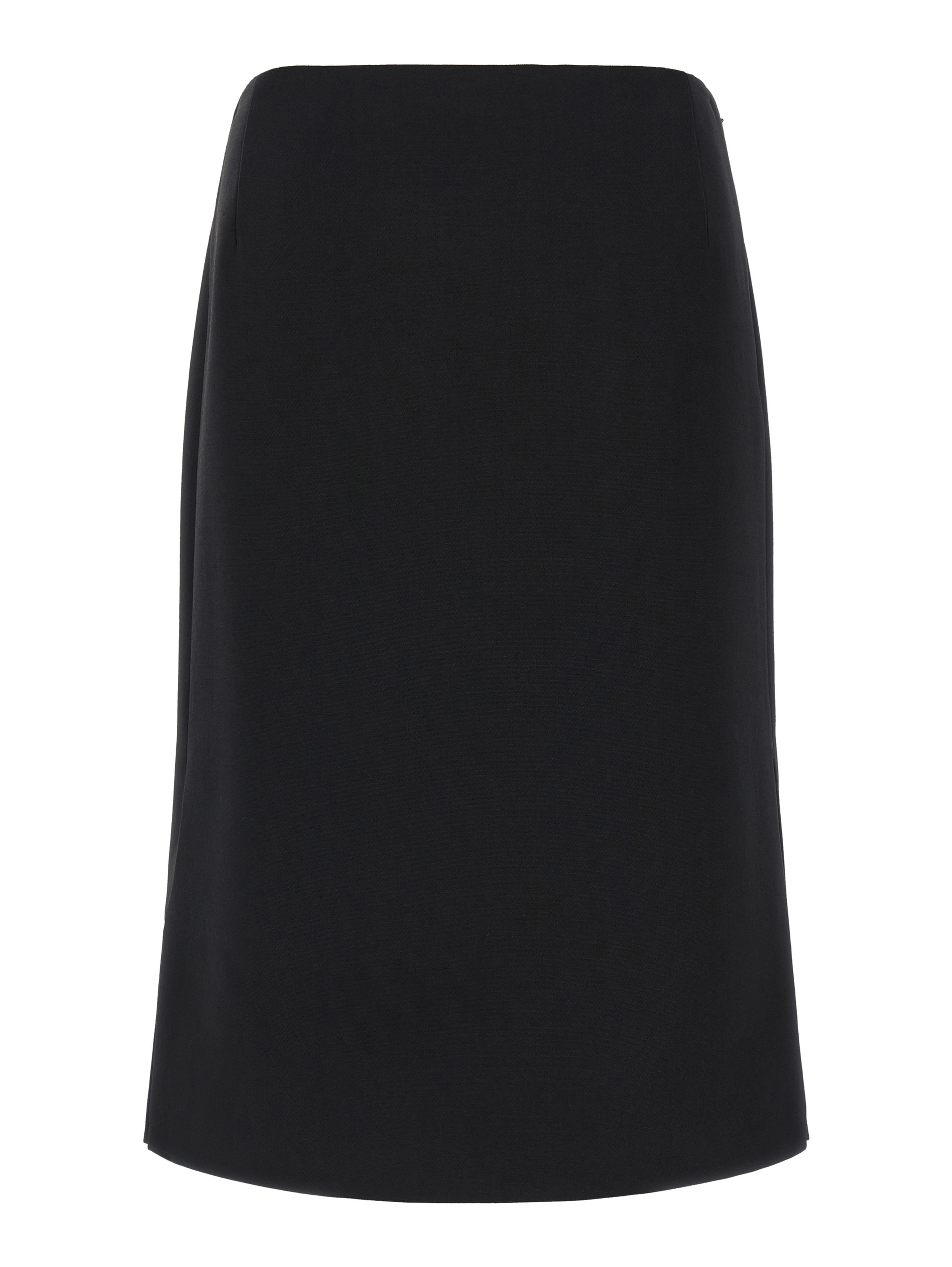 Black Wool Midi Skirt