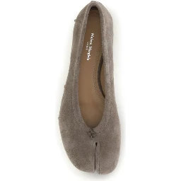 Gray Calf Leather Bos Taurus Ballet Flats