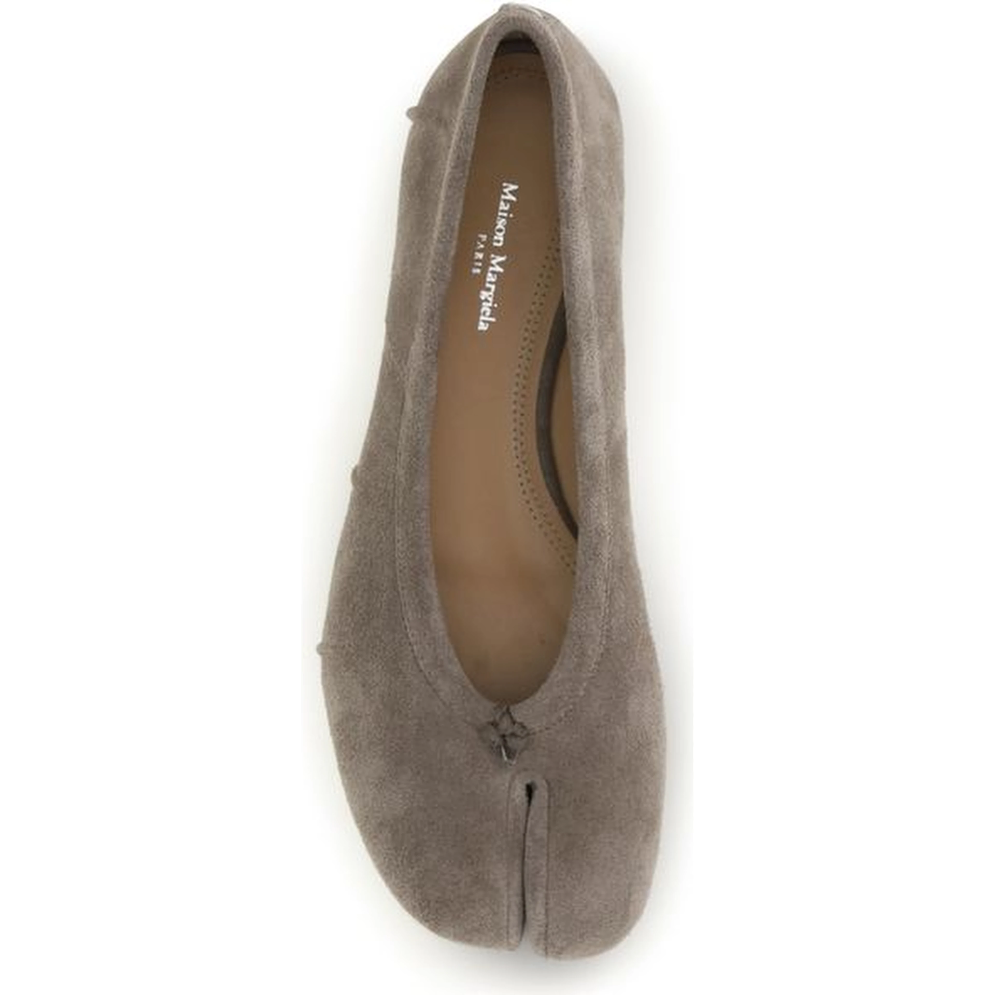 Gray Calf Leather Bos Taurus Ballet Flats