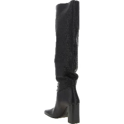 Black Calfskin Over The Knee