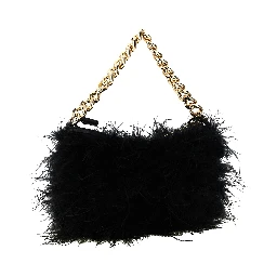 Black Polyester Clutch Bag