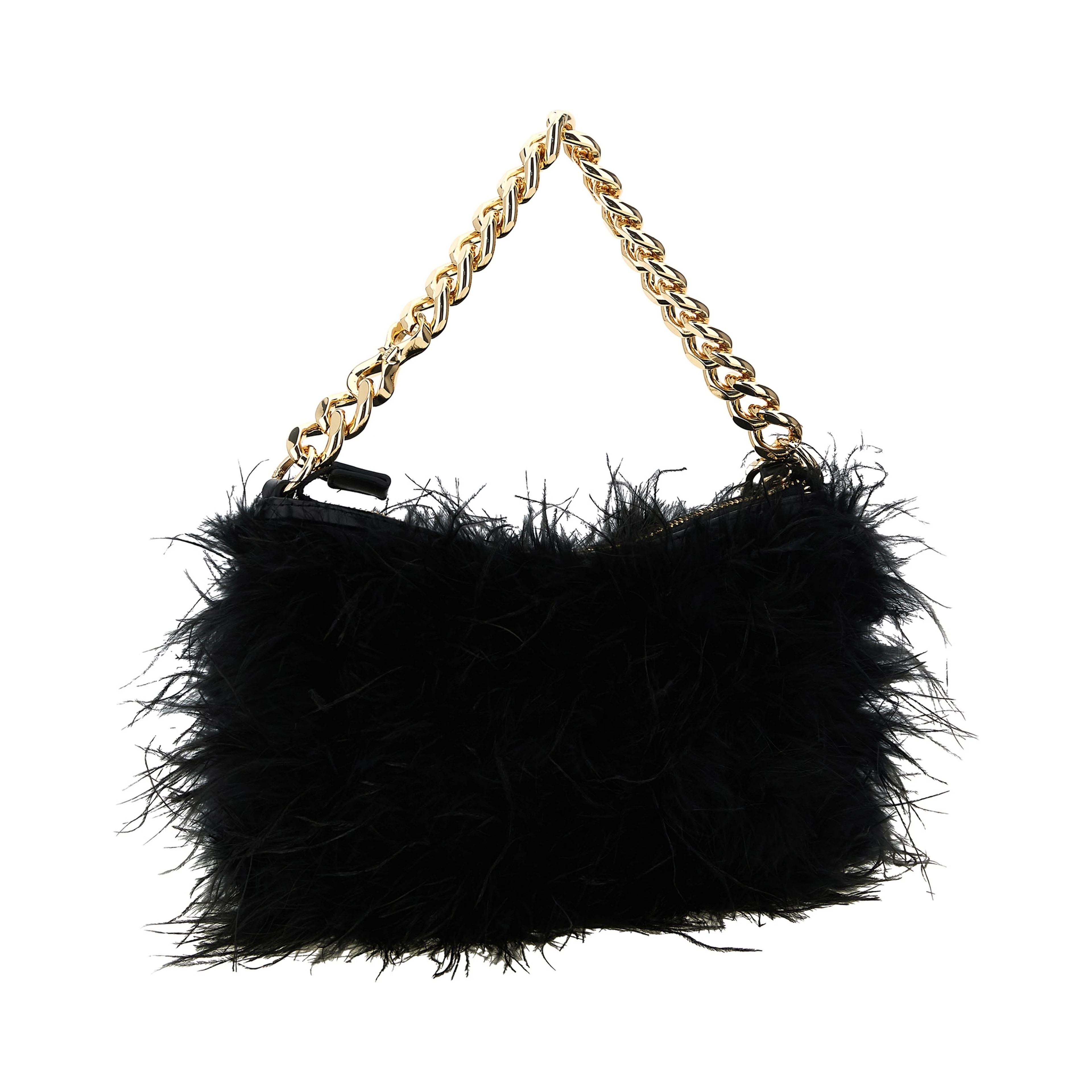 Black Polyester Clutch Bag