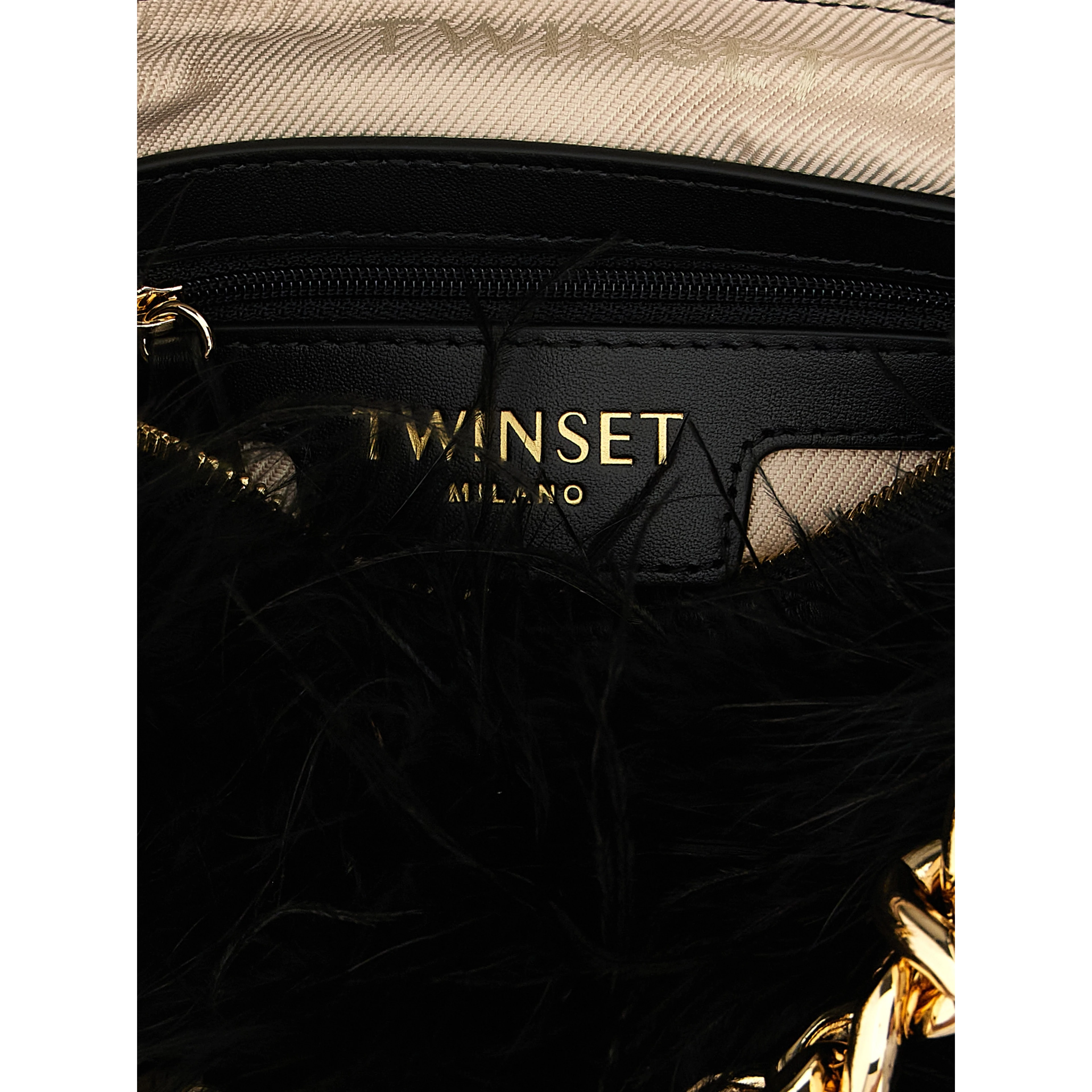 Black Polyester Clutch Bag
