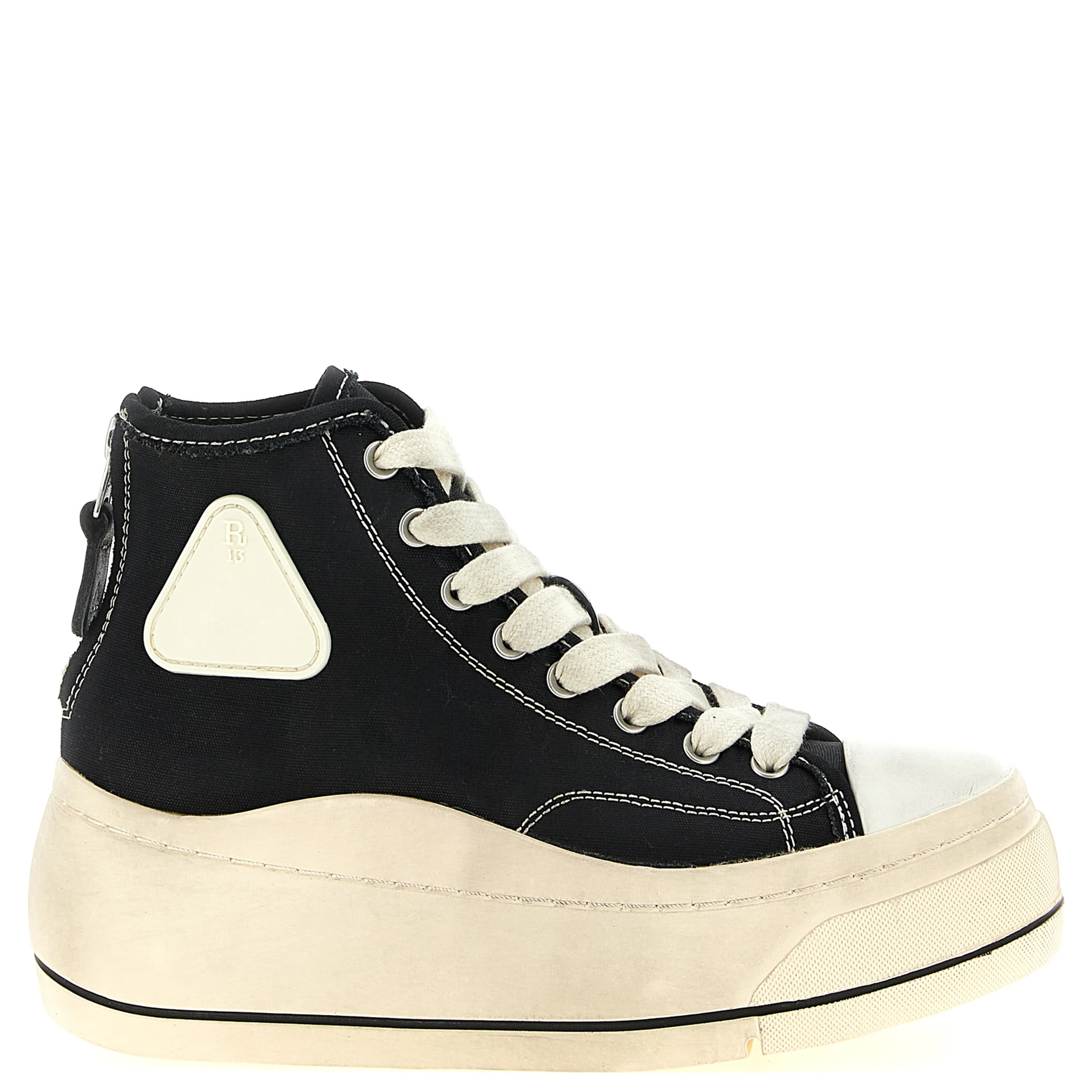 Black Cotton High Top Sneakers