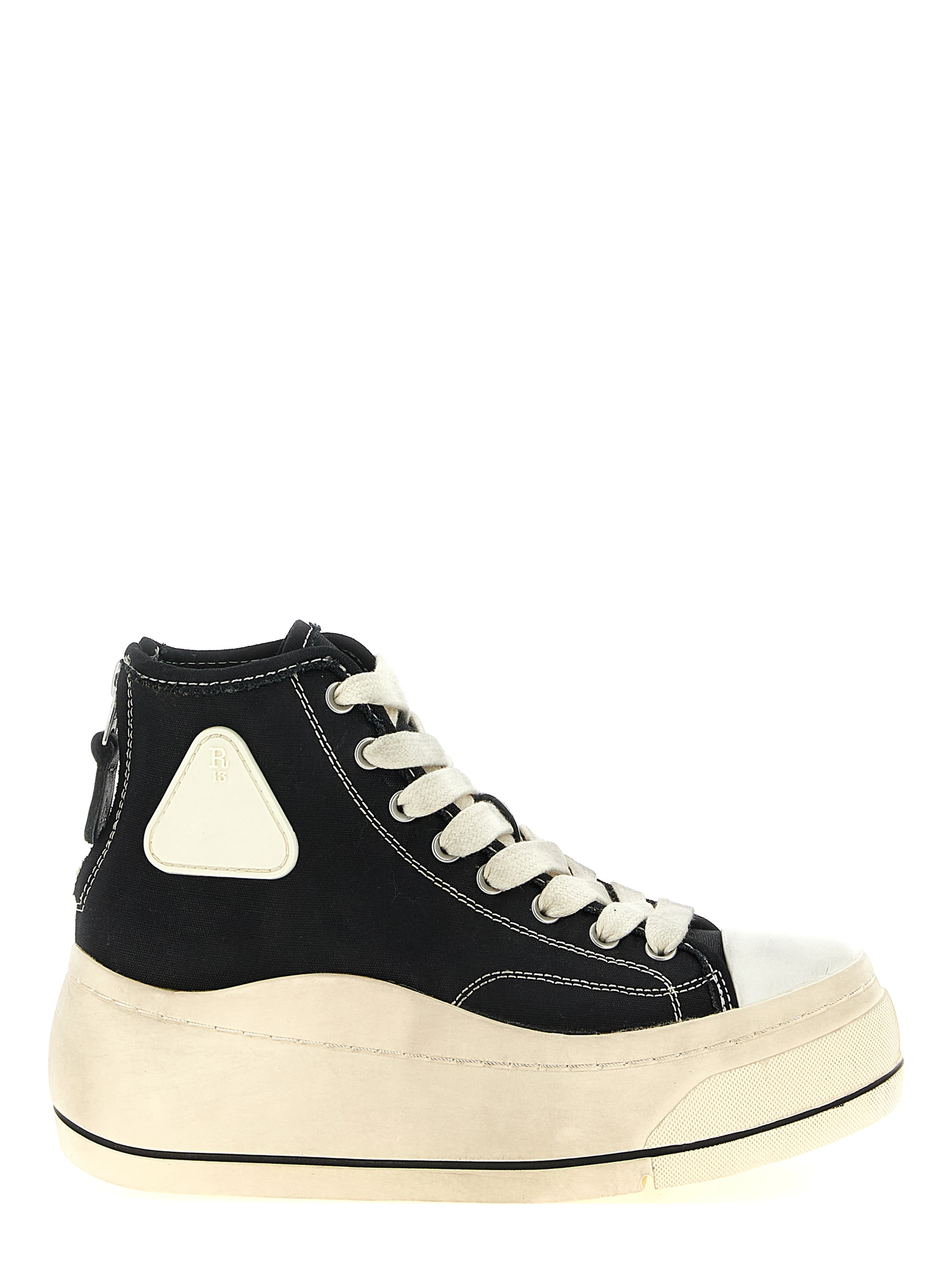 Black Cotton High Top Sneakers
