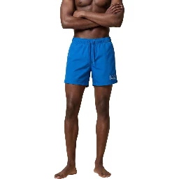 Blue Polyester Swim Shorts
