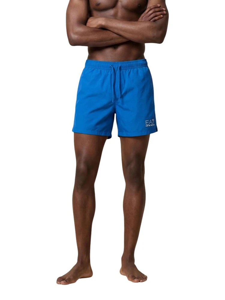 Blue Polyester Swim Shorts