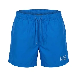 Blue Polyester Swim Shorts