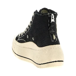 Black Cotton High Top Sneakers