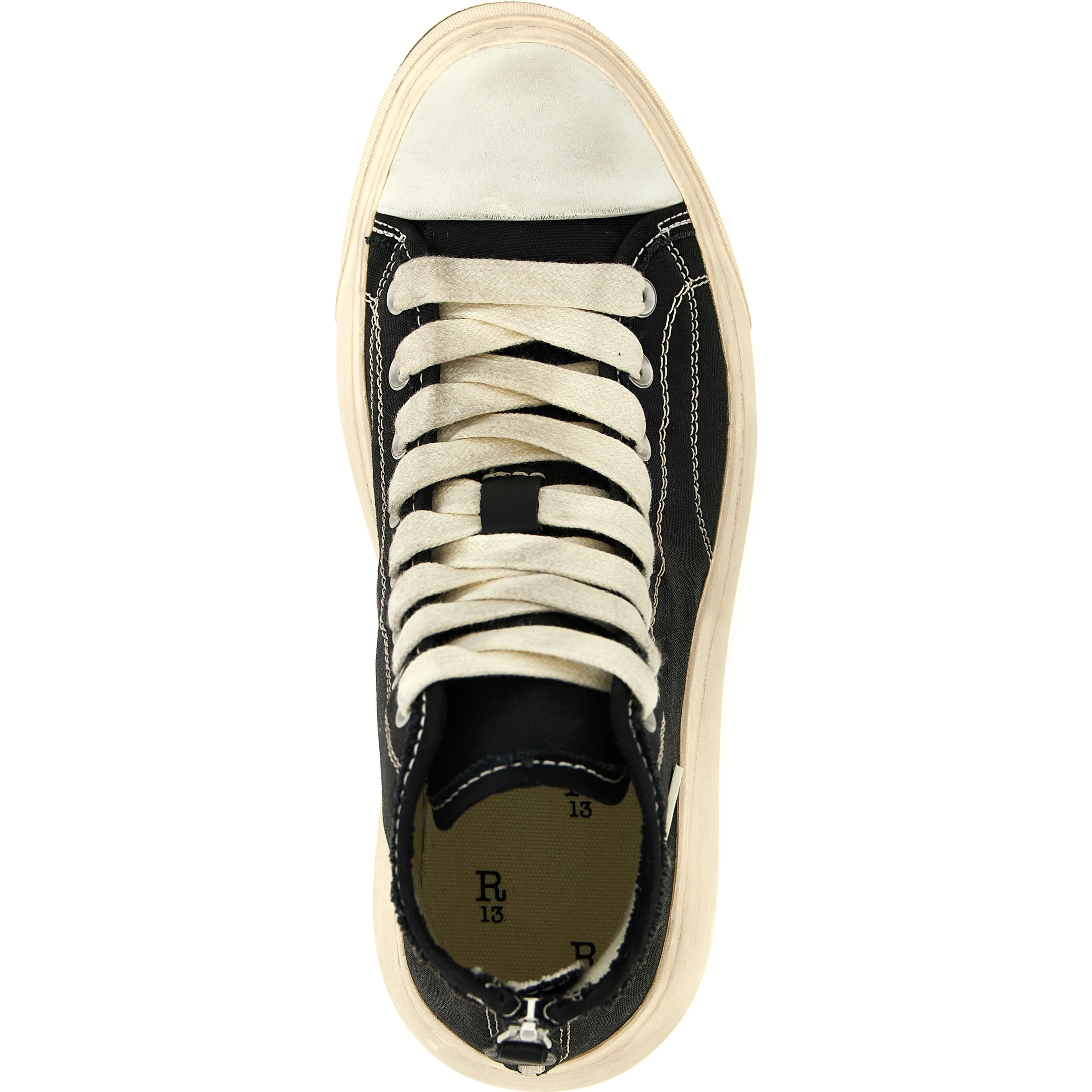 Black Cotton High Top Sneakers