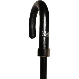 Black White Gingham Check Cotton Long Handle Umbrella